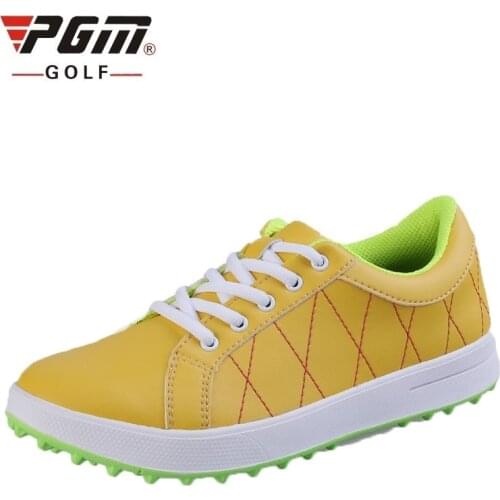 Professional Leather Golf Shoes Women Breathable Outdoor Trainers Shoes Non-Slip Comfortable Wearable Sport Shoes AA10097