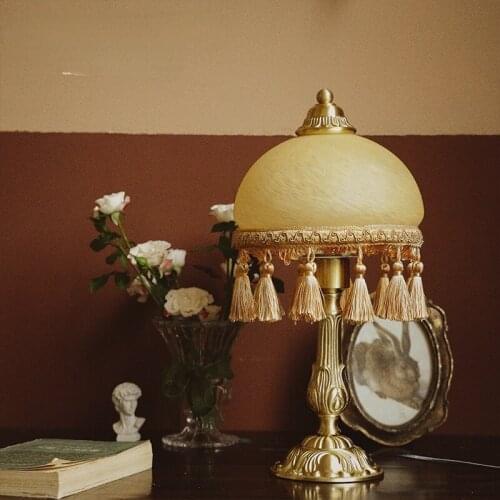 Retro French Tassel Chandelier Living Room Dining Room Bedroom Bedside Lamp Copper Ins Style Table Lamp