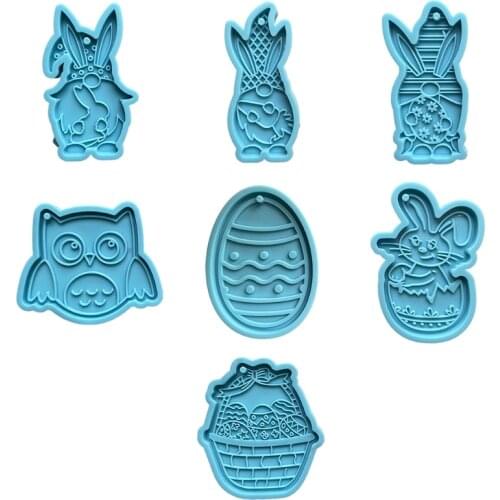 DIY Crafts Jewelry Epoxy Resin Mold Dwarf Rabbit Keychain Pendant Silicone Mould