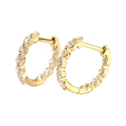 925 Sterling Silver Earring Fashion Zircon Round Heart Ear Ring Ear Buckle Cute Simple INS Style Trend Woman Girl Ear Jewelry