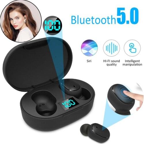 New A6L TWS Bluetooth 5.0 Wireless Earphones LED Display Automatic Pairing Headset IP67 Waterproof Stereo Noise Reduction PK A6S