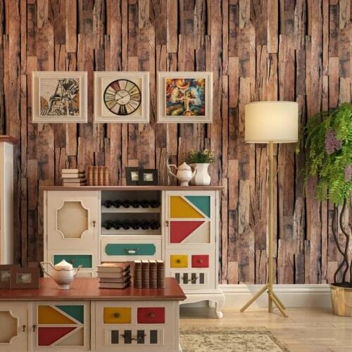 Vintage Faux Wood Panel Wallpaper Roll Modern Simple Living Room Bedroom Study Home Decor PVC Waterproof Wall Mural Contact