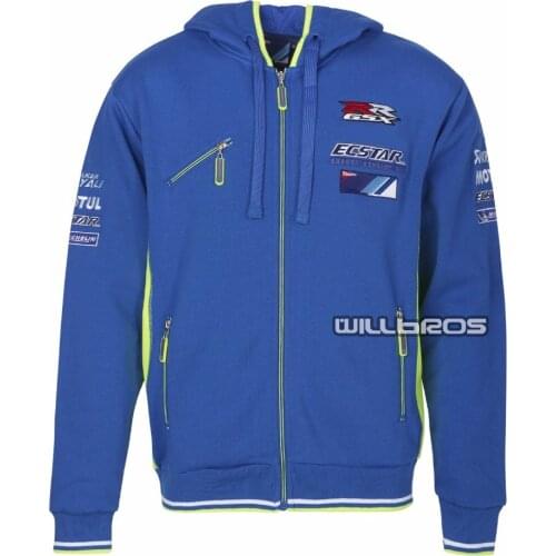 High Quality Cotton Sweatshirt For Suzuki MX Dirt Bike Motocross Sweater Motorcycle Motor Blue Hoodie Mens