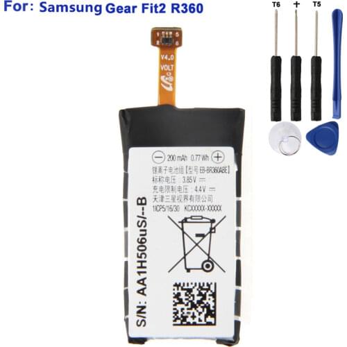 Samsung Original Replacement Battery EB-BR360ABE For Samsung Gear Fit2 Fit 2 R360 SM-R360 Authentic Rechargeable Battery 200mAh