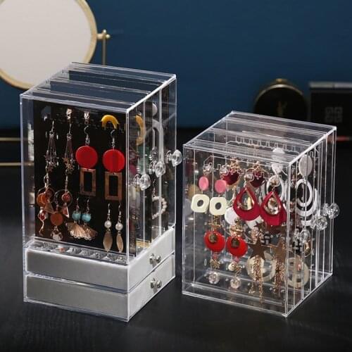 Women Jewelry Organizer Lady Necklace Stud Earrings Holder Hole Showcase Jewelry Display Rack Organizer Stand