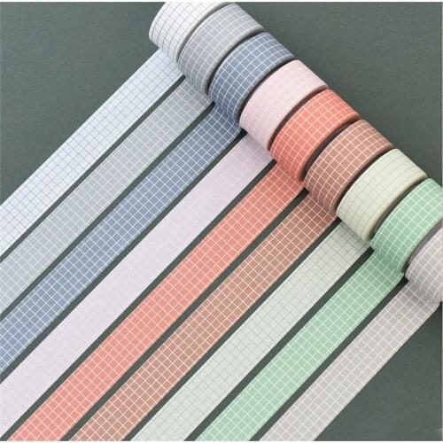 10M 6-color selection ins grid and paper tape Hand account plain diary photo album DIY decorative stickers stationery tape