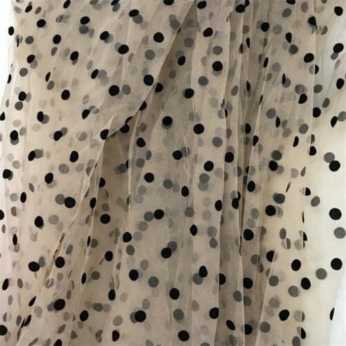 3 yards Vintage Black Polka Dot Tulle Lace Fabric Retro Veil Soft Mesh Tulle Net For Wedding Dress bridal Blouse Sleeve Gloves