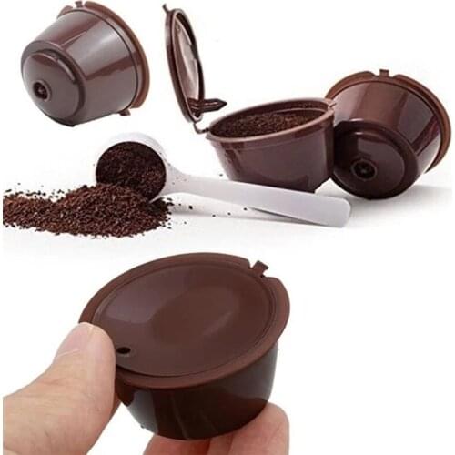 5pcs Home Kitchen Coffee Capsule Filter 6 Colors Refillable Capsule Collocation Spoon And Brush Suitable For Office Teahouse