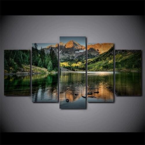 5 Pieces Canvas Art Colorado Ozero Mountain Decor Oil Painting Modern Poster HD Printed Ready To Hang Drop Shipping