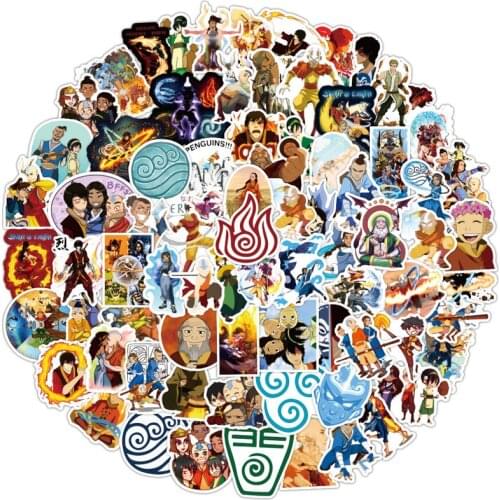 50/100PCS Avatar The Last Airbender Stickers for Children Pegatina DIY Stationery PS4 Skateboard Laptop Guitar Anime Sticker