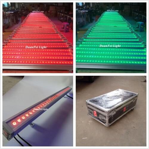 8pcs+flightcase dmx outdoor lighting wash bar rgb led light bar waterproof led wall washer bar