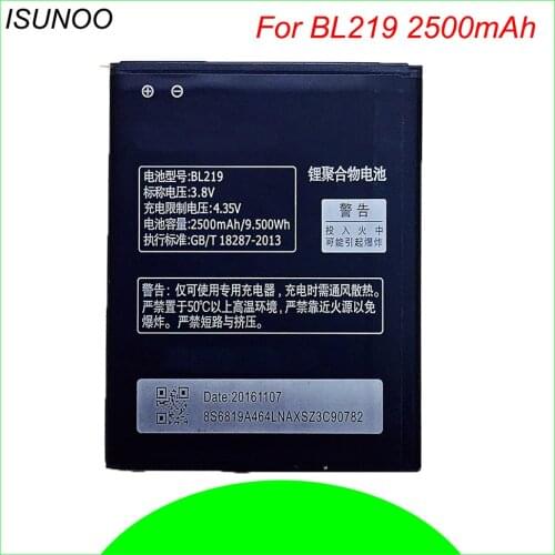 ISUNOO BL-219 Battery For Lenovo A880 battery 2500mAh BL219 Battery Replacement for Lenovo A880 S856 A889 A890e S810t A850+ A916
