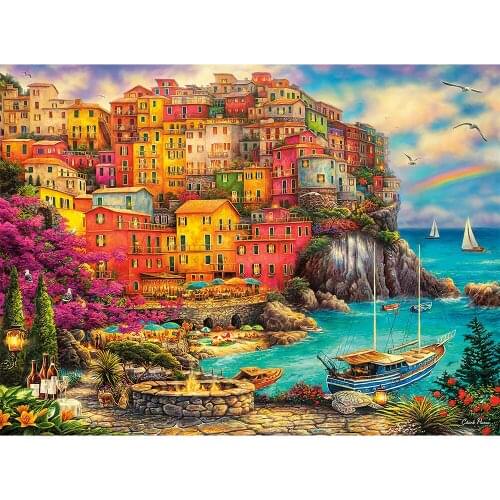 Diy 5D Diamond Painting Harbor House Cross Stitch Kits Scenery Drill Full Square/Round Diamond Embroidery Home Decor Gift