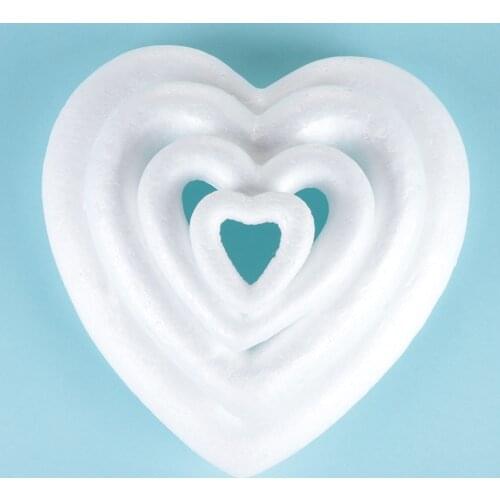 White Hollow Heart Ornament Crafts Wedding Valentines Day Foam Ball Heart-shaped For DIY Christmas Party Decoration Supplies