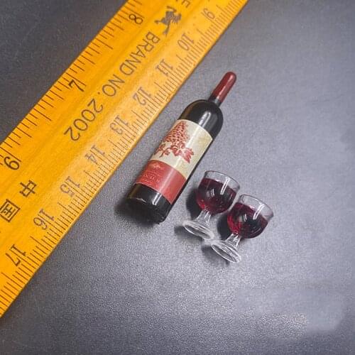 1/6 Scale Grape Wine Cups and Bottle Models for 12''Figures Body DIY Accessories