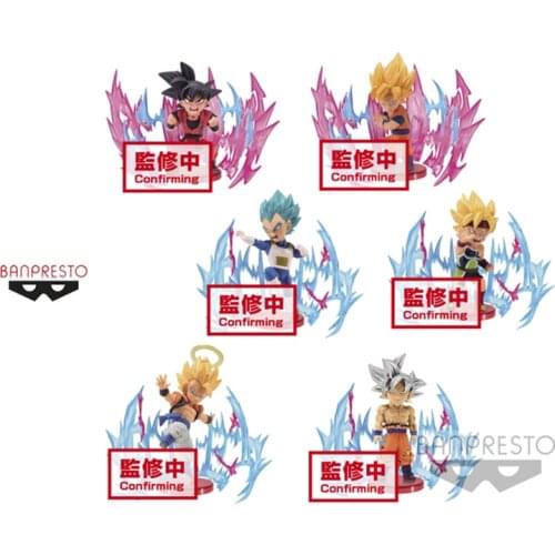 6pcs BANDAI Dragon Ball WCF Plus Effect Super Saiyan Goku Vegeta IV Toys Pvc Action Figure Collectible Model Toy Special Effects