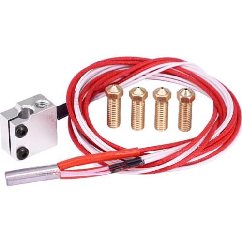 Extruder Heater Block Hotend 12V40W Drill Bits nozzle Cleaning Printers Thermistors V5 V6 1.75mm 3D Parts Printers Kit