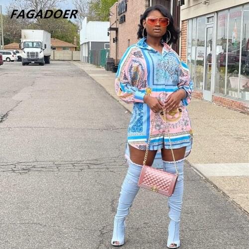 FAGADOER Long Sleeve Summer Dresses