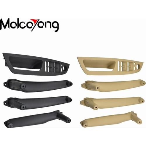 Set Beige Black Armrest Car left front drivers seat LHD Interior Door Handle Inner Panel Pull Trim Cover For BMW E70 E71 X5 X6