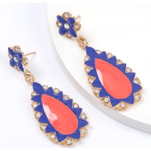 Fashionable and simple acrylic metal drop-shaped drop earrings womens popular retro drop earrings jewelry accessories