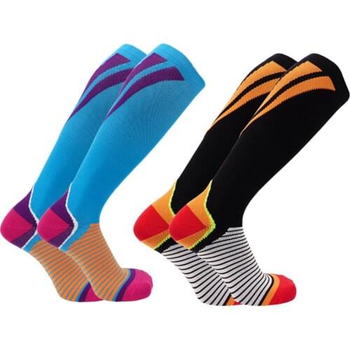 Mens Compression Socks Shock Absorption Seamless Breathable Shaping Sports Stocking For Outdoor Marathon Running Cycling