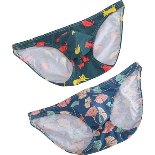 Men Briefs Men Underwear Briefs Printed Color Soft Underpants Cotton Sexy Underwear Men Briefs Gay Sexy Underwear