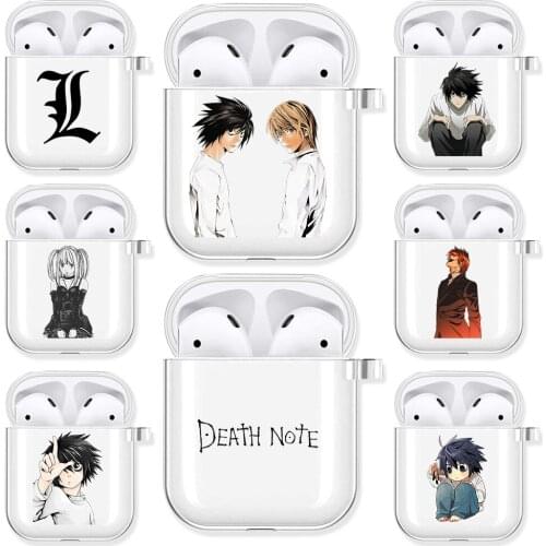 Anime Death Note Soft TPU Case for AirPods 2 1 L Yagami Light Ryuk Misa Nate Transparent Wireless Bluetooth Earphone Box Cover