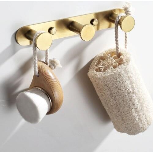 Bathroom Accessories Stainless Steel Hooks Wall Mounted Round Robe Hook 3-8 Hooks Brushed Gold/White/Matte Black