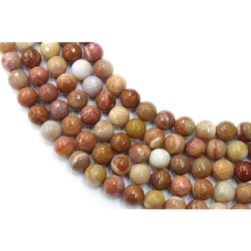 Natural Facted Wood Stripe Agate Round Loose Beads Strand 4/6/8/10/12MM For Jewelry DIY Making Necklace Bracelet