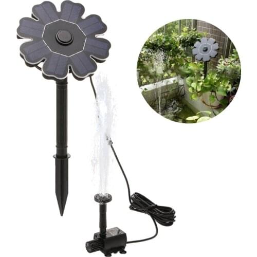 Ground Solar Water Fountain Flower Shape For Bird Bath Water Pump Solar Panel For Small Pond Fish Tank Patio Garden Swimming