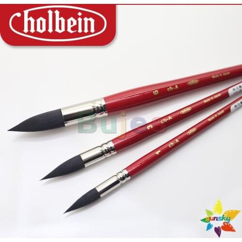 Original Japan Holbein ch-A Squirrel hair mixed with synthetic fiber hair Round head Watercolor brush Good water absorption