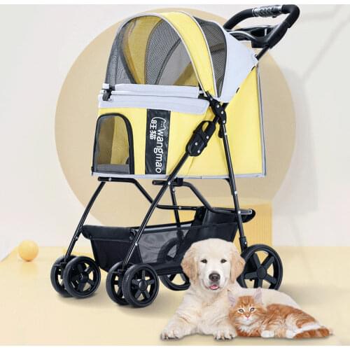 Pet stroller ​Baby Stroller Newborn Cat Stroller Dog Pull Cart Double-layer Lightweight Four-Wheel Shock Absorption Folding