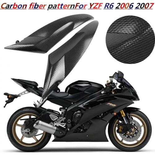 Carbon Fiber Motorcycle Tank Side Covers Panels Gas Fairing For Yamaha YZF R6 2006 2007 YZF-R6 06 07 YZFR6