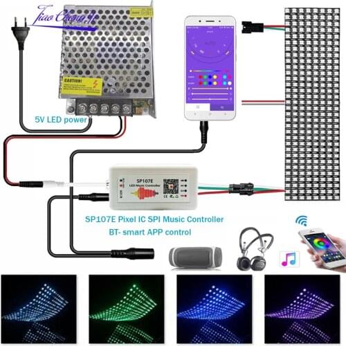 WS2812B Addressable RGB LED Panel 8x8 32X8 16x16 Pixels With SP107E Music Controller BT smart APP control For Home Decoration