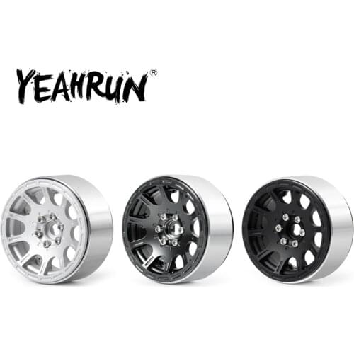 YEAHRUN 4pcs Aluminum Alloy Beadlock 2.2inch Wheel Rim Hubs for Axial SCX10 TRX4 Wraith 90018 1/10 RC Crawler Car Truck Parts