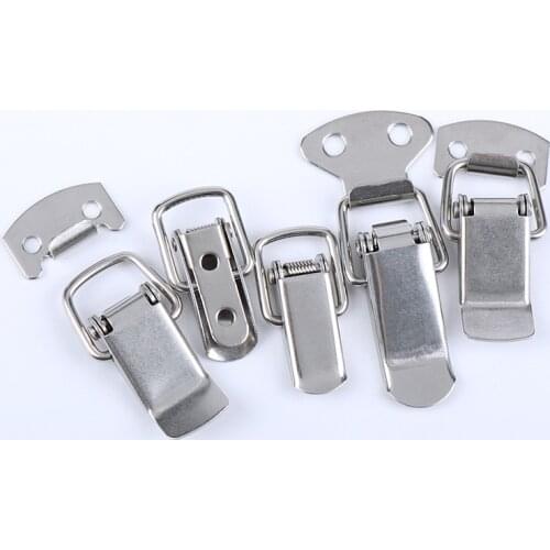 10PC Cabinet Box Locks Spring Loaded Latch Catch Toggle 45*16mm Iron Hasps for Sliding Door Window Furniture Hardware Box