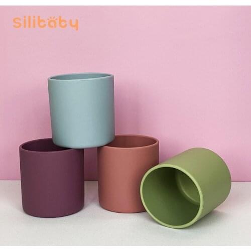 1PCS Silicone Baby Water Cup Portable Baby Feeding Cup Pure Color Baby Learn To Drink Cup Toddler Food Grade Silicone Tableware