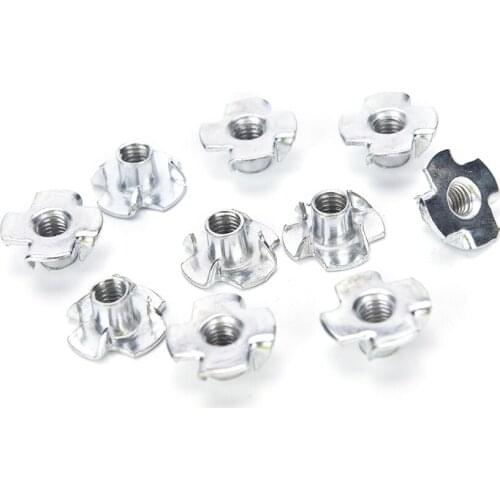 10PCS/lot M4 M5 M6 M8 M10 Threaded Insert Nut Furniture Nuts For Wood Hex Socket Screw Flanged Barbed Zinc