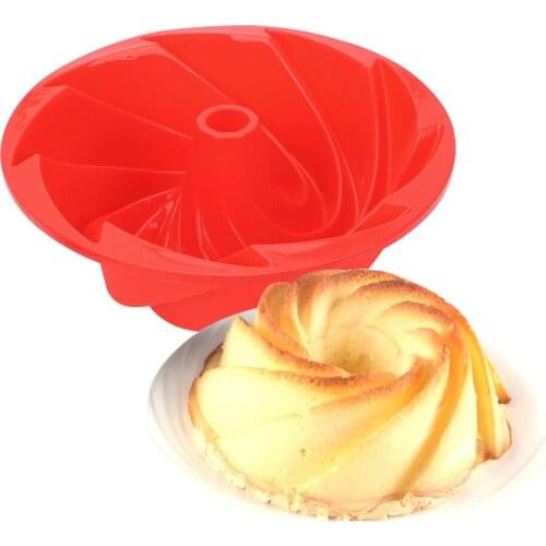 3D Spiral Chiffon Silicone Cake Mold Cupcake Candy Baking Tool Chocolate Decoration Jelly Pudding Bread DIY Baking Mold