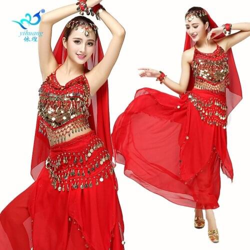 4pcs/Set Belly Dancing Costume Sets Egyption Egypt Belly Dance Costume Bollywood Costume Indian Dress Bellydance Dress