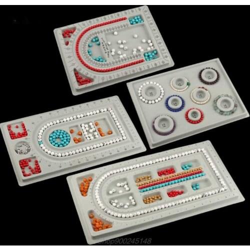 4Pcs Gray Flock Beads Tray Design Boards Kit DIY Beading Organizer Bracelet Jewelry Making Craft Tools Jy15 20 Dropship