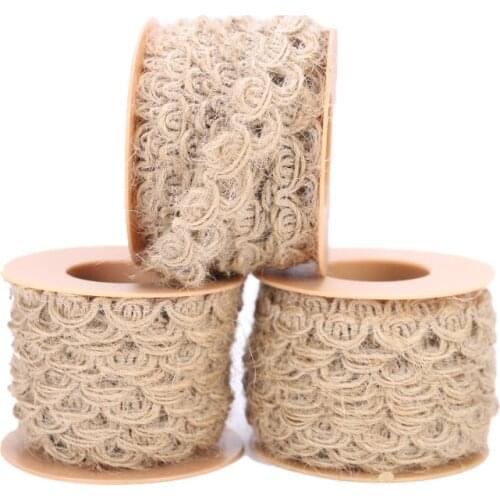 5m Hemp Rope Ribbon Rustic Hessian Burlap Sewing Ribbon for Wedding Decoration Scrapbooking DIY Crafts Gift Packaging