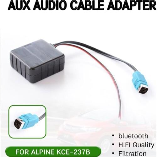 Bluetooth Aux Receiver Cable Adapter with mic Hifi Quality wireless audio interface for Alpine 2009+ CDE-W203Ri for KCE-237B