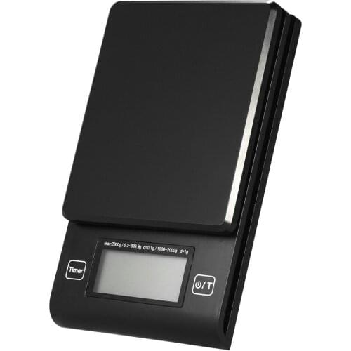 Digital Coffee Scale Multifunction Kitchen Food Scale with Timer Temperature Probe LCD Display Green Backlight 2000g/1g