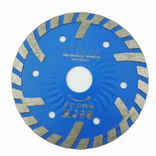 DIATOOL 115mm Hot pressed Diamond turbo Blade with Slant protection teeth 4.5" Diamond Saw Blades concrete brick tile granite