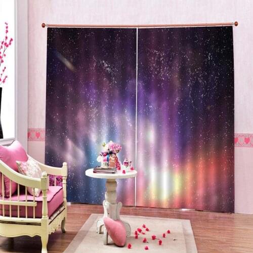 Photo Custom Starry sky Blackout Curtain For Living Room Bedroom Digital Print Window Drapes Decor Sets (Left and Right Side)