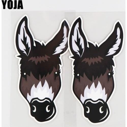 YOJA 7.8X15.5CM Personality Horse Head Vinyl Car Sticker Body Decoration Decal Cartoon Animal Pattern 19A-0222