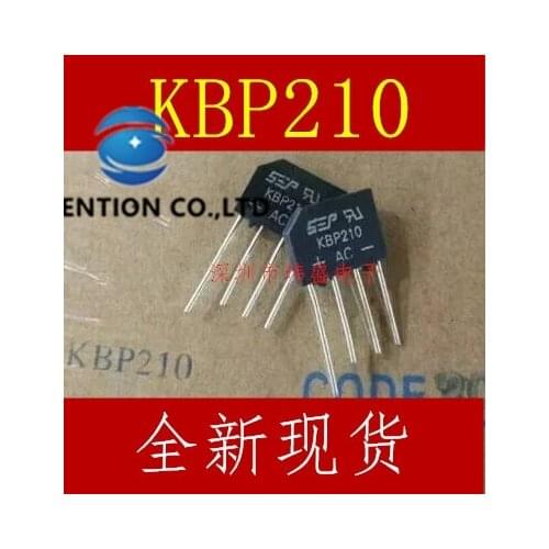 50PCS KBP210/flat/bridge rectifier bridge pile of SEP kbp210g 2 a/1000 v in stock 100% new and original