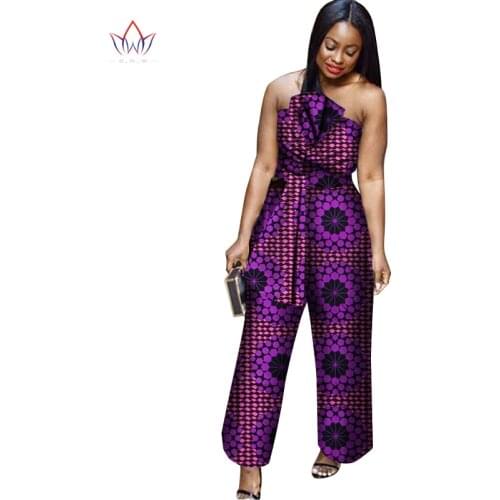 New arriving Africa Cotton Wax Print Romper African Bazin Riche Sexy Jumpsuit For Women Dashiki Elegant Jumpsuit WY1995