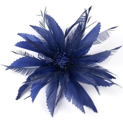 Beautiful Blue Feathers Headdress Wedding Corsage Accessories Carnival Dress Decoration Natural Plumes Flower Crafts Wholesale